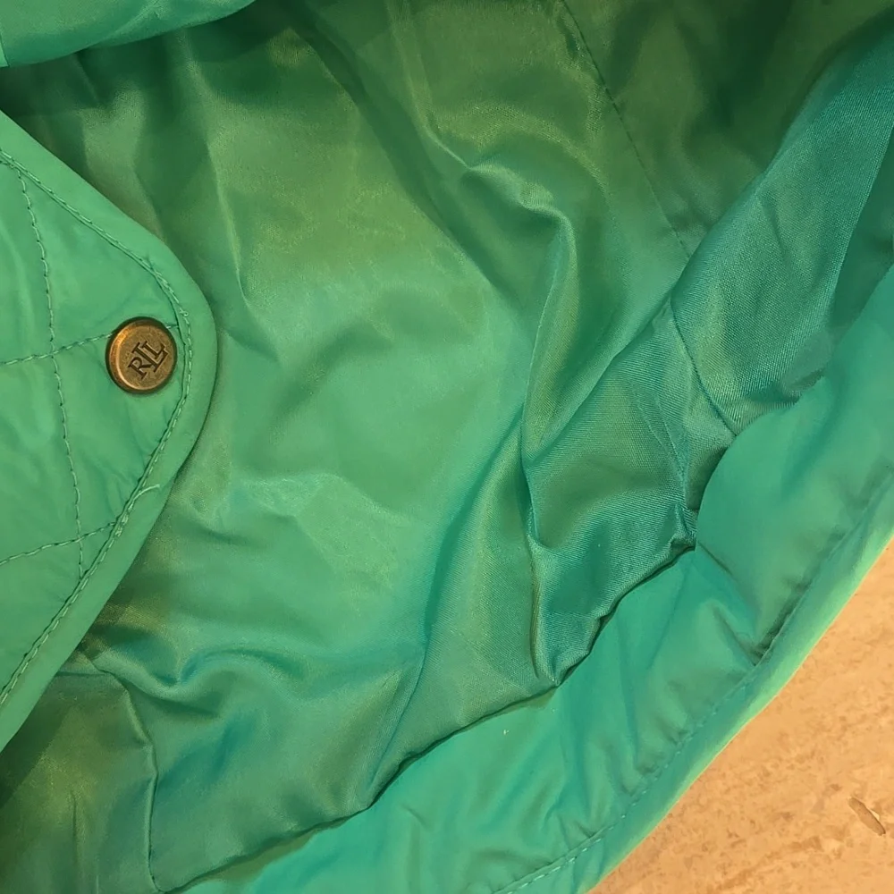 New Lauren Ralph Lauren Sunset Green Quilted Jacket - Picture 8 of 15